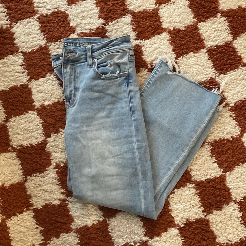 AE Next Level High-Waisted Kick Bootcut Crop Jean